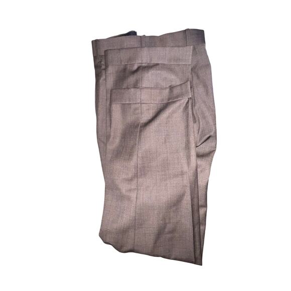 Axist 36/30 Men's Pleated Cuffed Brown with Slight Sheen Career Dress Pant - Picture 4 of 9